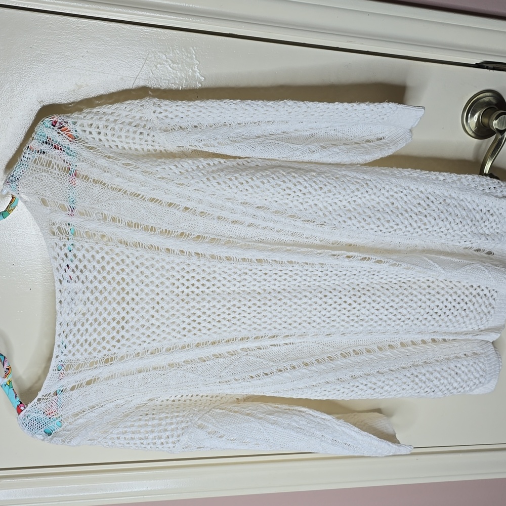 Ralph Lauren Denim & Supply White Knit Sweater Nautical Crochet - Picture 5 of 7